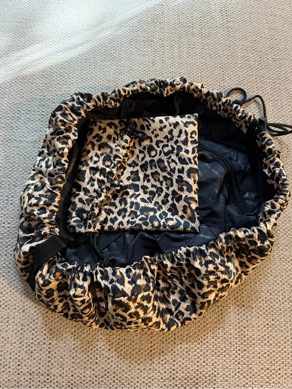 LAYN/GO Leopard Print Lay-n-Go Cosmetic Bag - Brown/Black